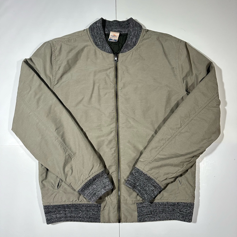 Faherty Green and Gray Bomber Jacket